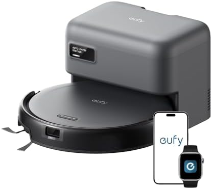 eufy C10 Robot Vacuum Self Emptying, 8 Weeks Hands Free, Advanced Smart Mapping with LiDAR Navigation, 2.85-Inch Slim Design, Powerful Suction, Edge Expansion Brush for Pet Hair, Carpet Detection
