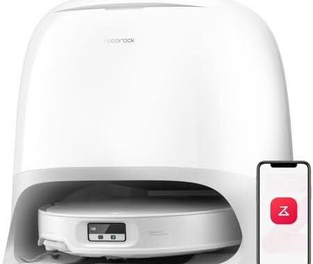 roborock Qrevo CurvX Robot Vacuum and Mop, 22,000Pa Suction, 3.14’’ Ultra Slim, Zero-Tangling Design, Reactive AI Obstacle Recognition, AdaptiLift Chassis, Auto Hot Water Mop Washing & Drying