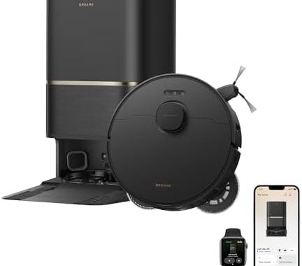 DREAME L60 Ultra FE Robot Vacuum and Mop, Auto-Empty and 100℃ Self-Cleaning Mop, 30,000Pa Suction, Obstacle Avoidance and 360° Navigation, Corner to Edge Deep Cleaning, TriCut Brush, Black