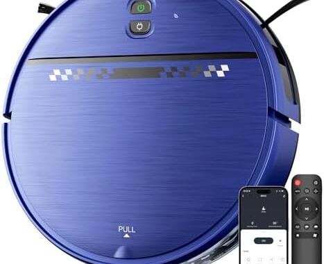 MANVN Robot Vacuum and Mop Combo for Pet Hair, Robotic Vacuum for Hard Floors and Carpets, 2.87” Ultra-Slim, with 3D Obstacle Avoidance, Wi-Fi/App/Voice Controlled, Self-Charging