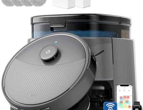 Lefant LiDAR Robot Vacuum and Mop, 20000Pa Suction, 90-Day Self-Emptying, Obstacle Avoidance, Auto Mop Washing&Drying, All-in-One for Pet Hair Carpet, 5G WiFi Alexa/APP/iWatch Control, M3 Max